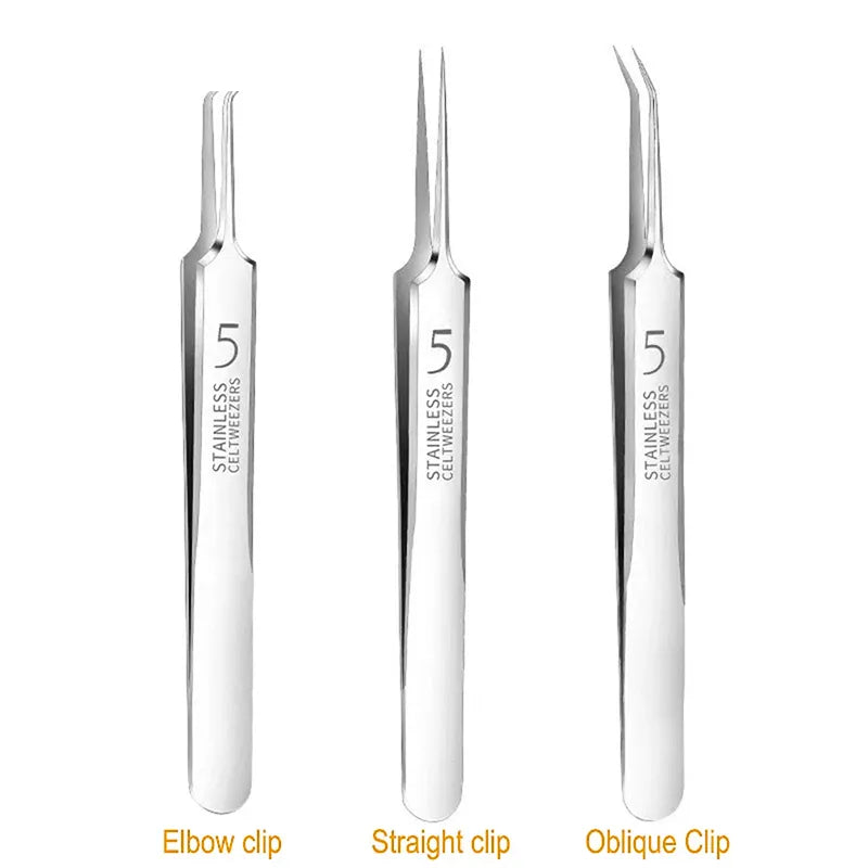 Three-Piece Set of Ultra-Fine Blackhead Tweezers for Removing Acne, ET-TW13