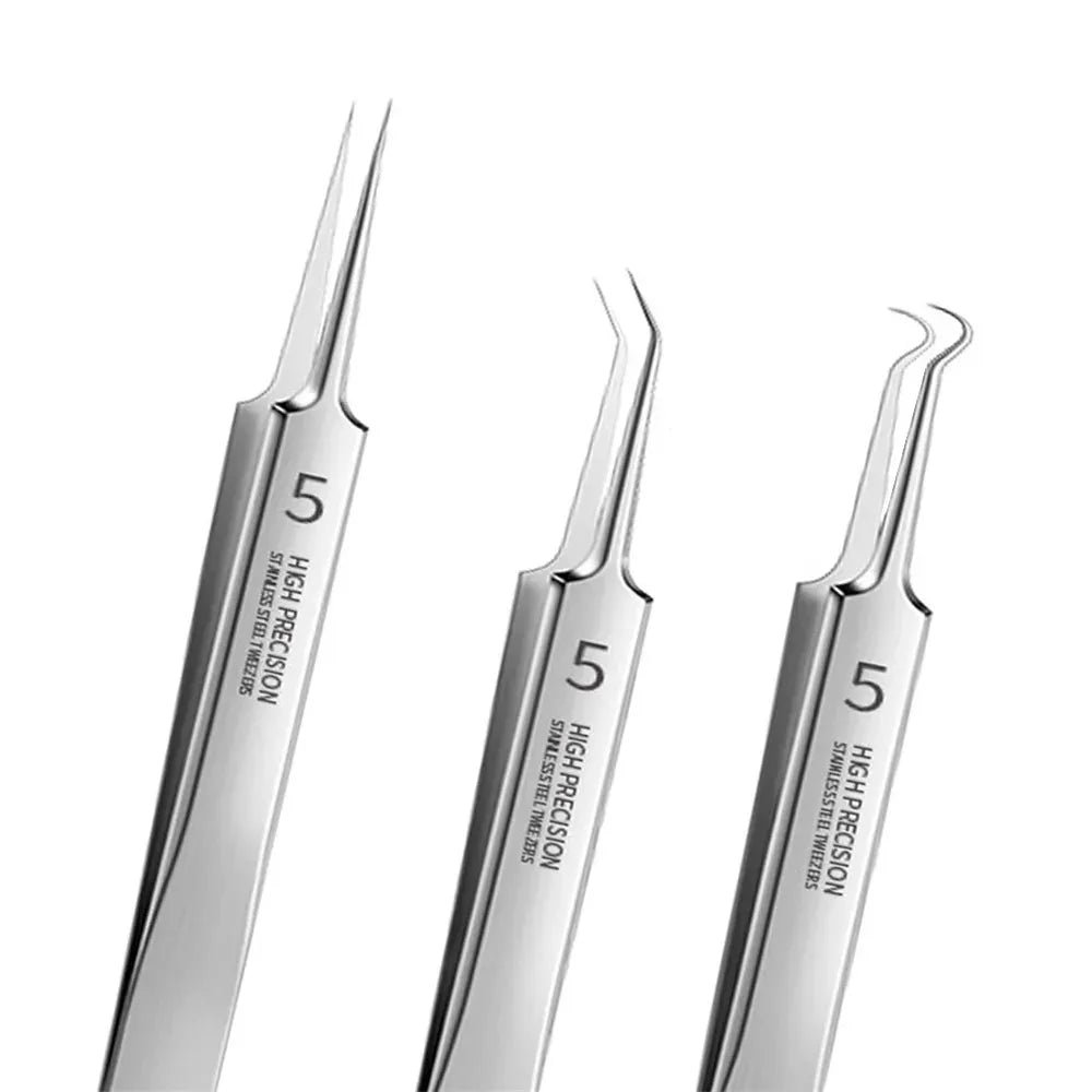 Three-Piece Set of Ultra-Fine Blackhead Tweezers for Removing Acne, ET-TW13