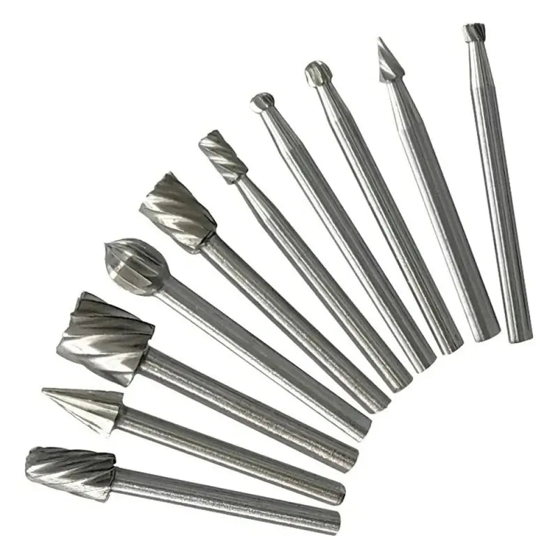 10pc DIY Rotary File Set for Woodworking Engraving Grinding and Drilling Hss, ET-AA54