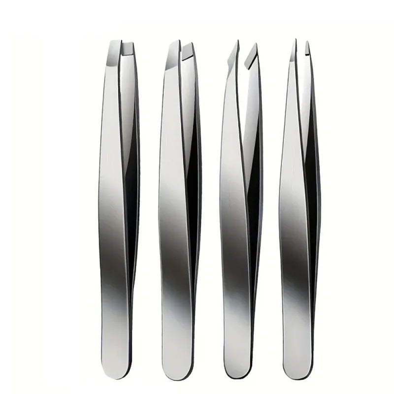 4-Piece Precision Tweezers Set for Hair Removal and Eyebrow Shaping, ET-AA29