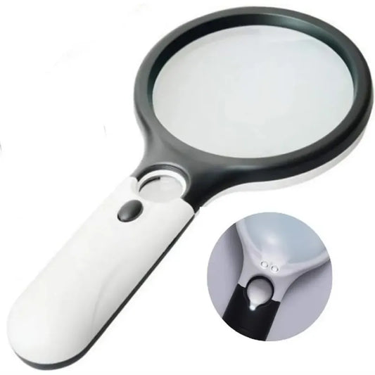 Handheld 45x Magnifying Glass with 3 LED Lights for Reading and Jewelry Loupe, ET-AA43