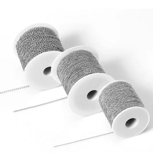 10 Meter Stainless Steel Chain Roll Bulk for DIY Jewelry Making Basic Chains, ET-AA66