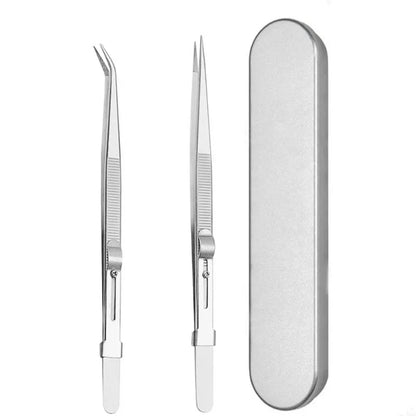 2-Piece Stainless Steel Precision Tweezers for Jewelry, ET-TW15