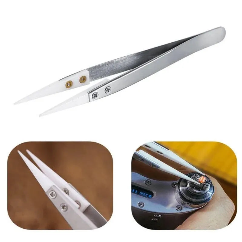 Ceramic Anti-Static Tweezers for Precision Electronics Soldering, ET-AA19