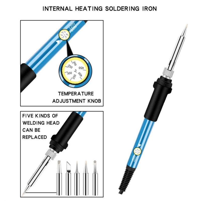 7-in-1 Electric Soldering Iron Kit with Adjustable Temperature, 60W Welding Repair Tool, ET-AA77