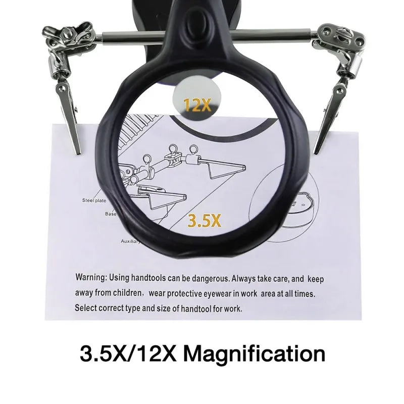 Magnifying Glass Tools 3.5x 12x for Welding and Circuit Board, ET-AA42