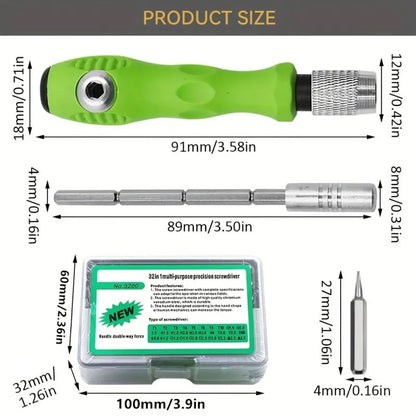 Mini 32-in-1 Precision Magnetic Screwdriver Set for Phone Tablet and Camera Repair, ET-AA38