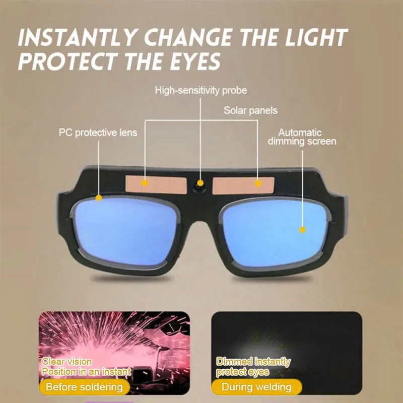 Anti-Glare Auto-Darkening Welding Goggles for Eye Safety and Argon Arc Welding, ET-AA80