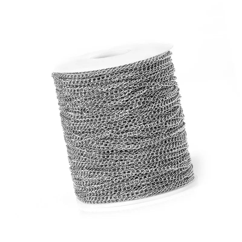 10 Meter Stainless Steel Chain Roll Bulk for DIY Jewelry Making Basic Chains, ET-AA66