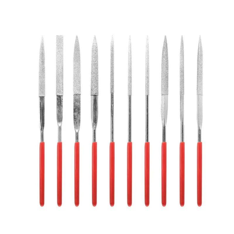 10-Piece Diamond File Set for Metal Glass Stone and Detailed Crafting, ET-DF08