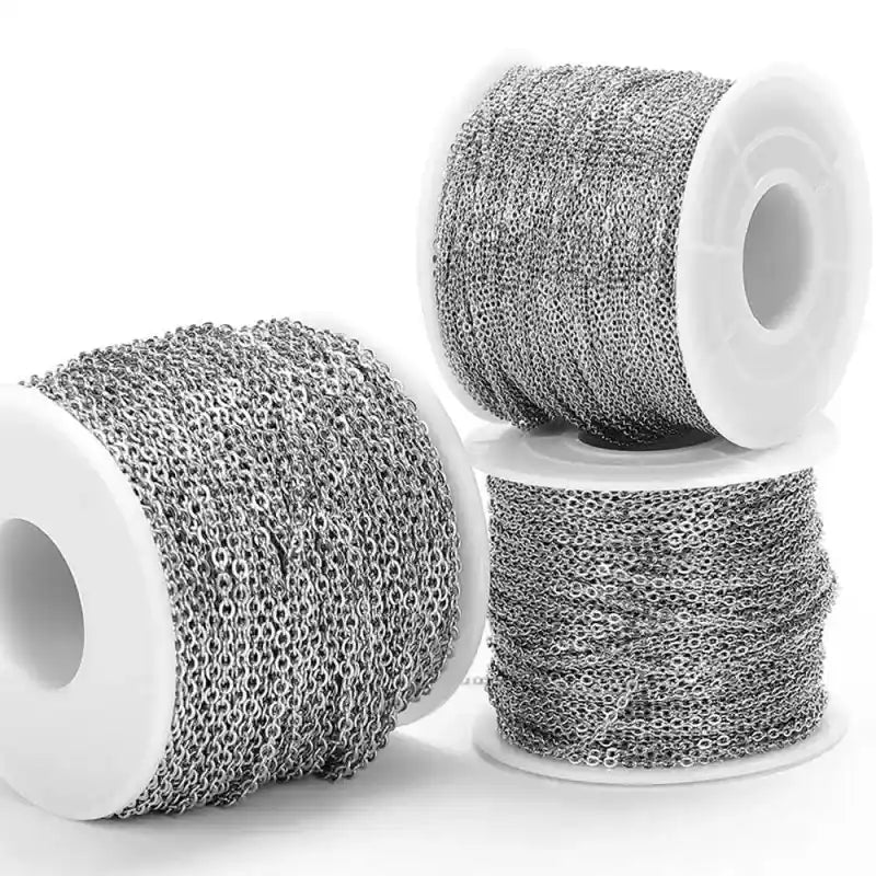 10 Meter Stainless Steel Chain Roll Bulk for DIY Jewelry Making Basic Chains, ET-AA66