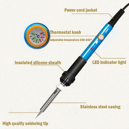 7-in-1 Electric Soldering Iron Kit with Adjustable Temperature, 60W Welding Repair Tool, ET-AA77