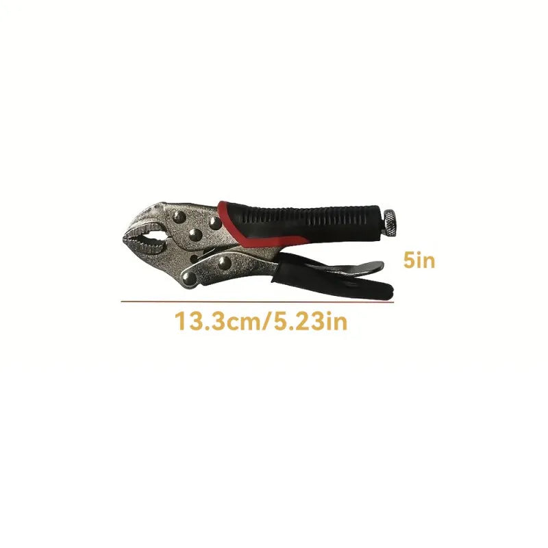 Lock Pliers 5 Inch with Straight Long Nose and Curved Jaw, ET-AA45