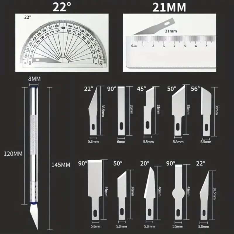 13PCS Precision Craft Knife Set for DIY Art and Paper Cutting Tools, ET-AA37