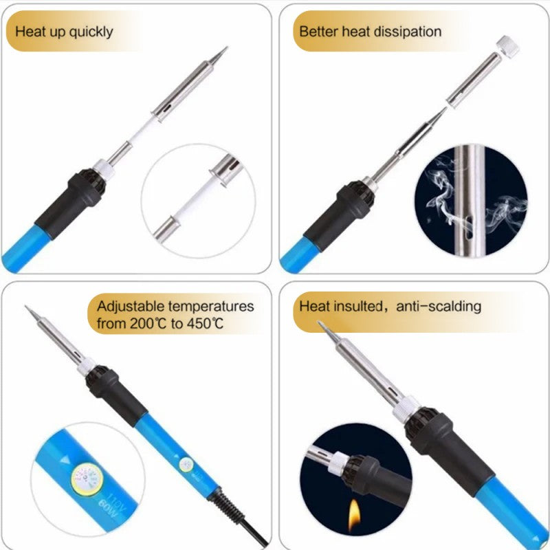 7-in-1 Electric Soldering Iron Kit with Adjustable Temperature, 60W Welding Repair Tool, ET-AA77