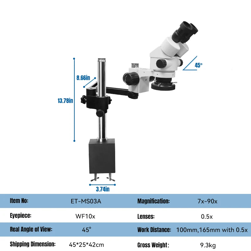 Binocular Stereo Zoom Microscope，ET-MS03A