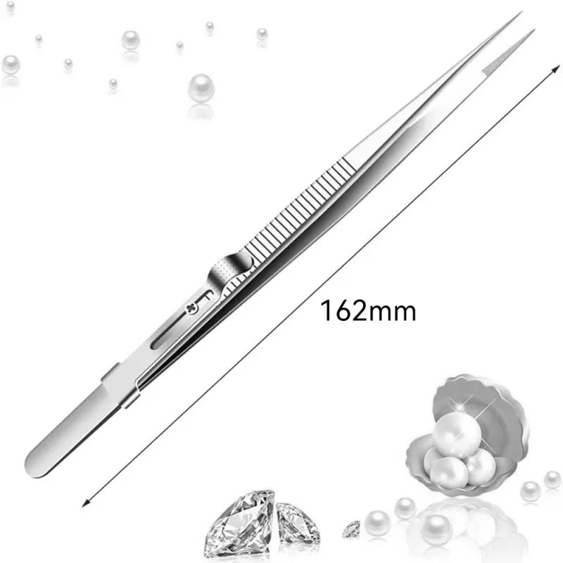 2-Piece Stainless Steel Precision Tweezers for Jewelry, ET-TW15