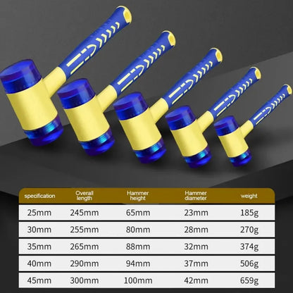 Rubber Double-Headed Hammer with Insulated Handle, 25mm to 45mm, ET-AA64