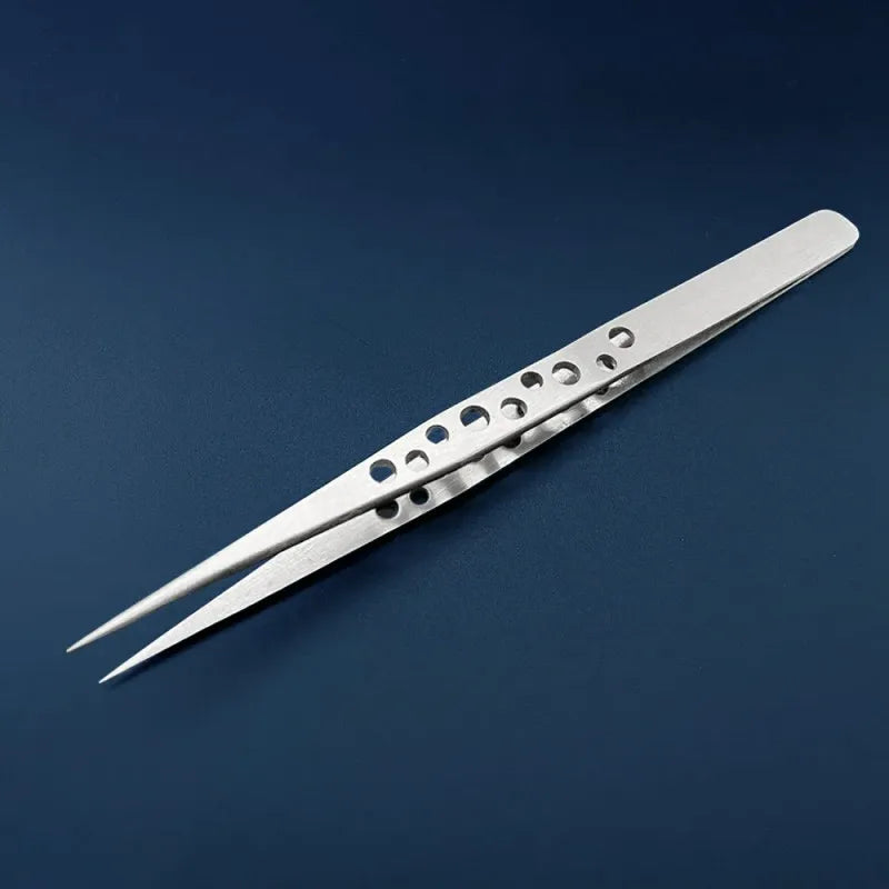 2-Piece Curved and Straight Tip Stainless Steel Anti-Static Precision Tweezers, ET-TW11