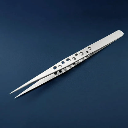 2-Piece Curved and Straight Tip Stainless Steel Anti-Static Precision Tweezers, ET-TW11