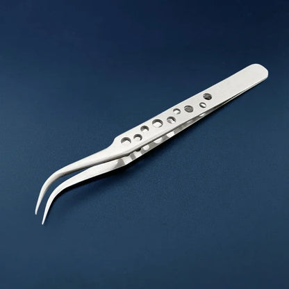 2-Piece Curved and Straight Tip Stainless Steel Anti-Static Precision Tweezers, ET-TW11