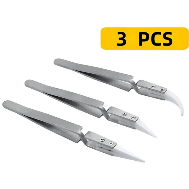 Ceramic Anti-Static Tweezers for Precision Electronics Soldering, ET-AA19