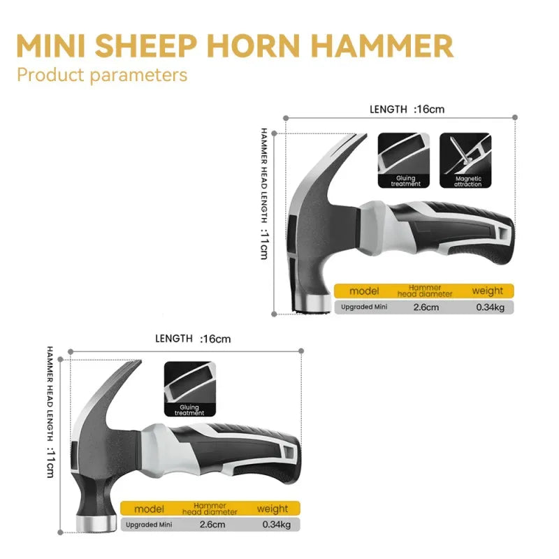 Mini Claw Hammer with Shockproof Non-slip Handle, ET-AA61