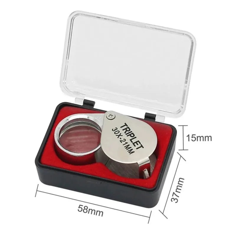  Foldable 10-30X Pocket Magnifier, Jewelry Loupe for Inspection and Reading, ET-AA83